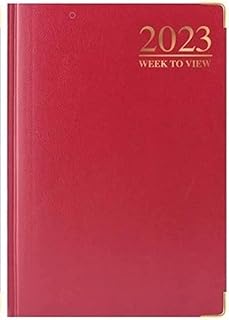 2023 A4 / A5 / A6 Day A Page DAP and Week To View WTV Diary Padded Hardback Gilt-Edge With Metal Corners For Student, Teacher, Home, Office, Business (A6 Week To View, Black)