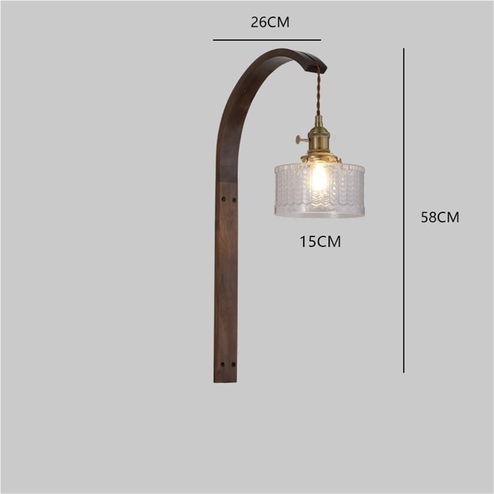 Lampa ścienna Lampka nocna do sypialni Art orzech, odpowiednia do salonu(Green)