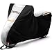 Favoto Housse de Protection Imperméable pour Moto Scooter Vélo Couverture 210D, Résistant aux Soleil Pluie Poussière Vent Neige Feuilles Déjections d'oiseaux, 245x105x125cm Argent+Noir