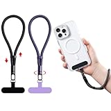 TeTupGa Phone Wrist Strap Lanyard, 2 Pack Adjustable Cellphone Hand Strap Wrist Lanyard with Tether Tab for iPhone and Most Phone Case (Black+Purple)