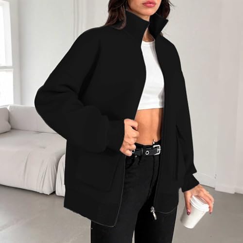 Cozy Oversized Zip-Up Hoodie for Women, Black 3XL - Fall Fashion Essential - Image 4