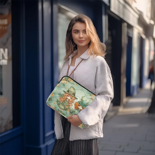 Funda para portátil de 13-14 pulgadas impermeable con diseño de duende y trébol miniatura 7