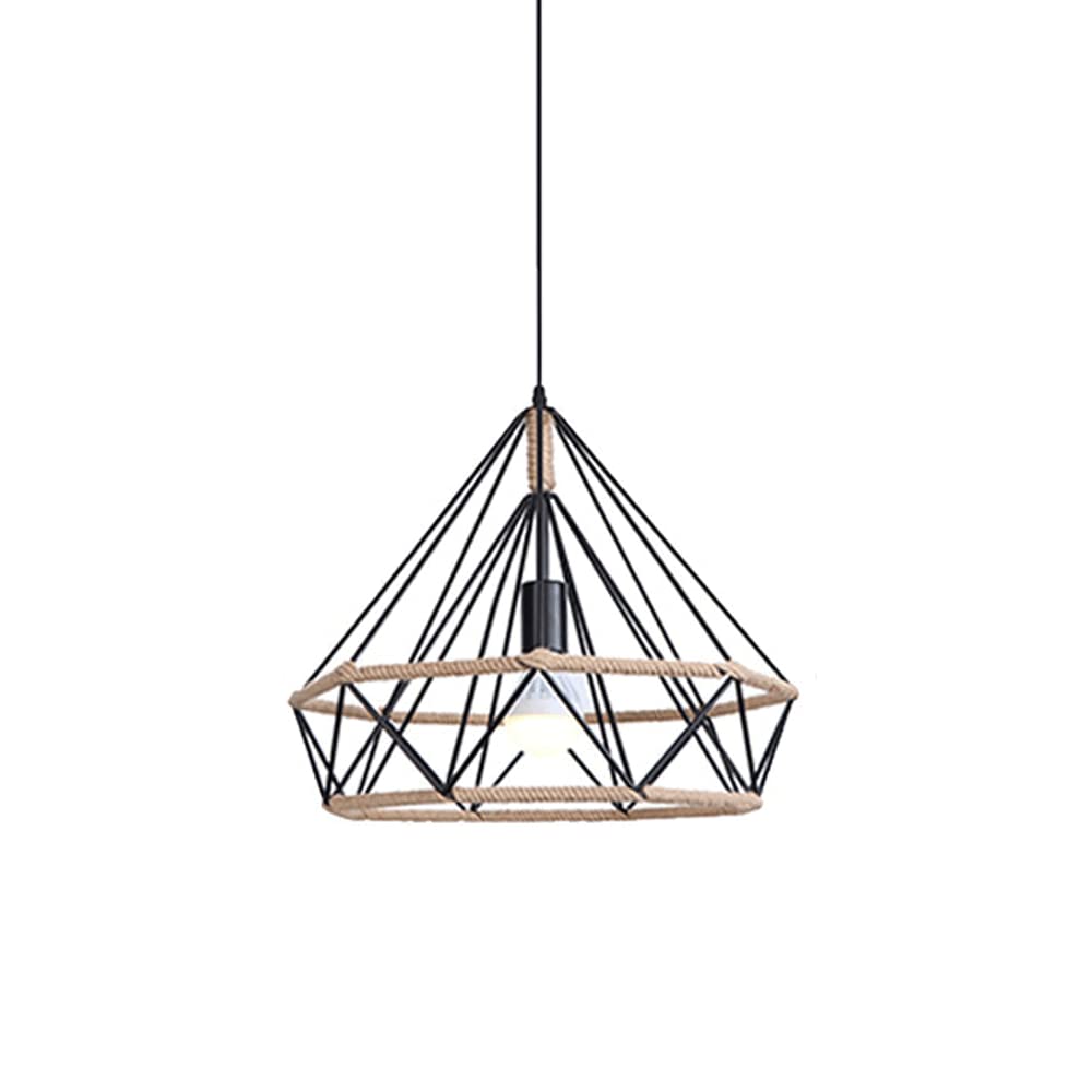 Lampe suspendue en corde de chanvre E27 style country