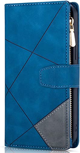 Étui en cuir rétro bleu pour iPhone 13 Mini style élégant