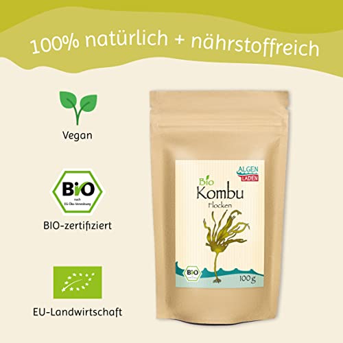 ALGENLADEN BIO Kombu Flakes - 100g | Fingertang | Algen aus dem Atlantik | Rohkost | Vegan - Image 8