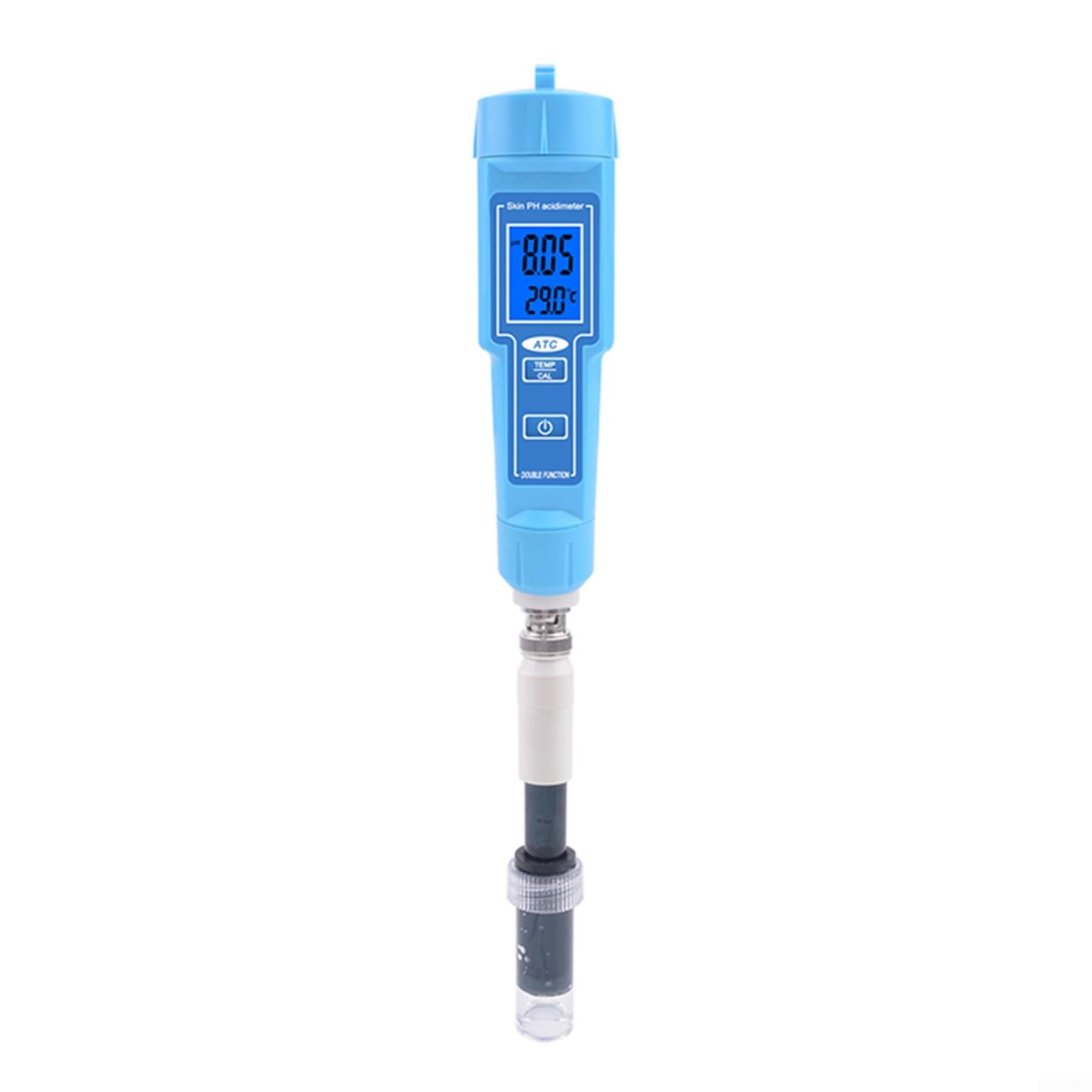 Termometro digitale a penna con compensazione automatica per testare cibo, terreno, frutta, carne e acqua, tester portatile ad alta precisione con sonda sostituibile, blu