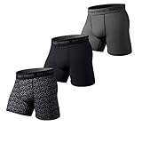 Pair of Thieves Super Fit Men’s Solid Boxer Briefs, 3 Pack Underwear, AMZ Exclusive Black/Grey