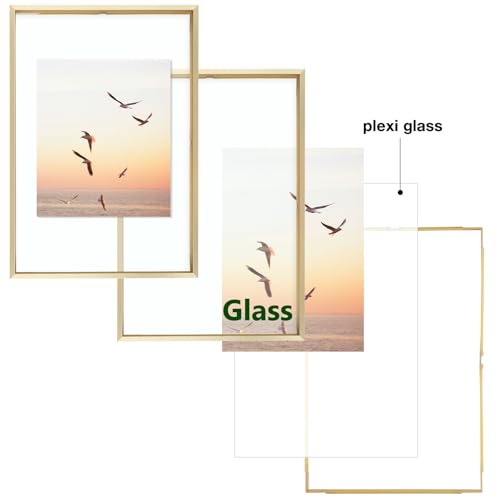 Frametory 12x18 Gold Aluminum Floating Picture Frame Real Glass by Frametory - Used condition - Image 4