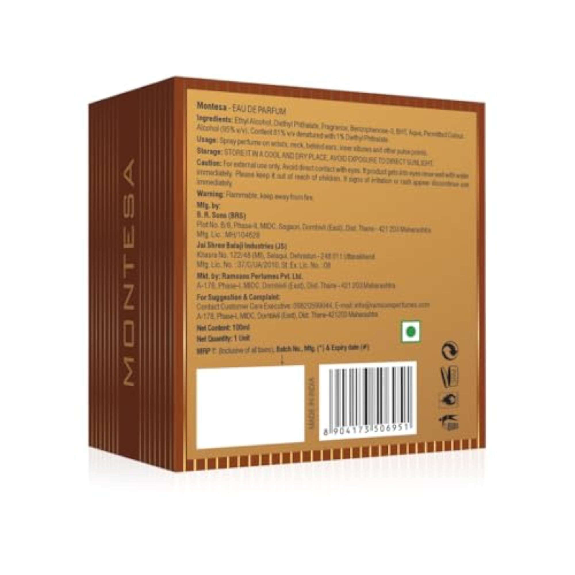 Montesa Eau De Parfum - 100 ml, Premium Fragrance Spray