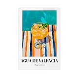 XFATGIA Agua De Valencia - Póster artístico en lienzo para decoración de dormitorio, oficina, habitación, regalo, 20 x 30 cm
