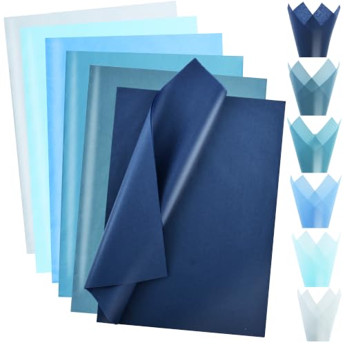 Image of BEISHIDA 90 Sheets Dusty Blue Series Tissue Paper Bulk for Gift Wrapping