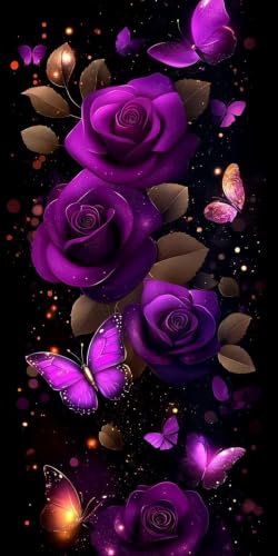 Diamond Painting fleur et papillons 5D pour broderie diamant adulte full drill 50x100cm