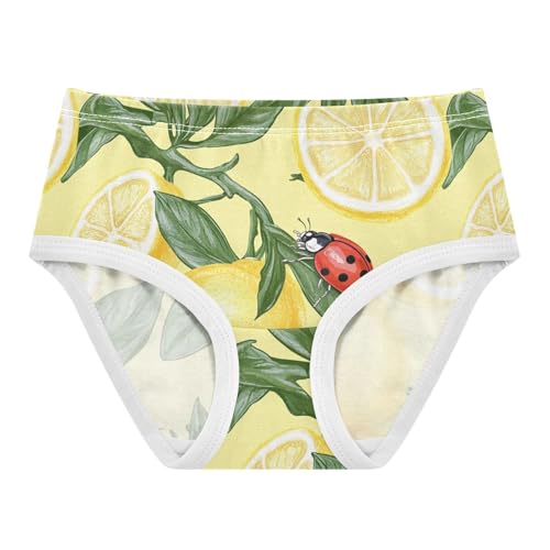 Wusikd Lemon Ladybug Girls' Underwear Cotton Yellow Girls Briefs Soft Toddler Underwear 2T