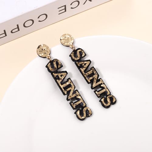SAINTS Earrings Glitter Fleur De Lis Drop Earrings Football Game Day Earring Women Jewelry2