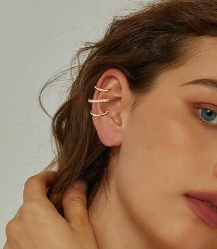 9Pcs Ear Cuff 14K Gold Plated Ear Cuffs for Women Non Piercing Cartilage Cuff Earrings Ear Clips Jewelry2
