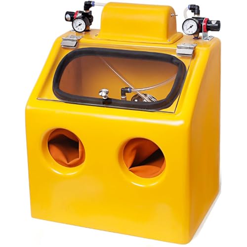 CZCZC Sandblasting Cabinet Sandblaster, Portable Sand Blasting Work Station, with Foot Pedal Control, for Sandblasting, Metal Rust Removal, Impurity Cleaning, Detail Finishing