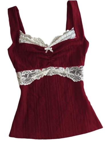 Sunloudy Coquette Lace Trim Camisole
