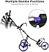 MEDIMALL Mayjooy 3 Wheel Golf Push Cart, Folding Golf Trolley w/Removable Stool, Adjustable Handle & Umbrella Holder, Lightweight Golf Push Cart w/Foot Brake, Cup Holder & Scoreboard Bag (Navy)