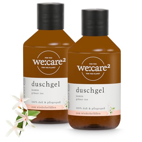 We:Care² 2 gel doccia 250 ml gelsomino/tè verde – gel doccia sostenibile e vegano senza siliconi, parabeni e microplastica – Ph neutro gel doccia da donna