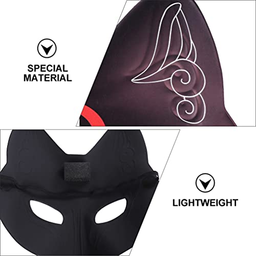 NOLITOY Cosplay Masks 2pcs Halloween Fox Mask Kitsune Masks Face Cover for Women Men Cosplay Costume