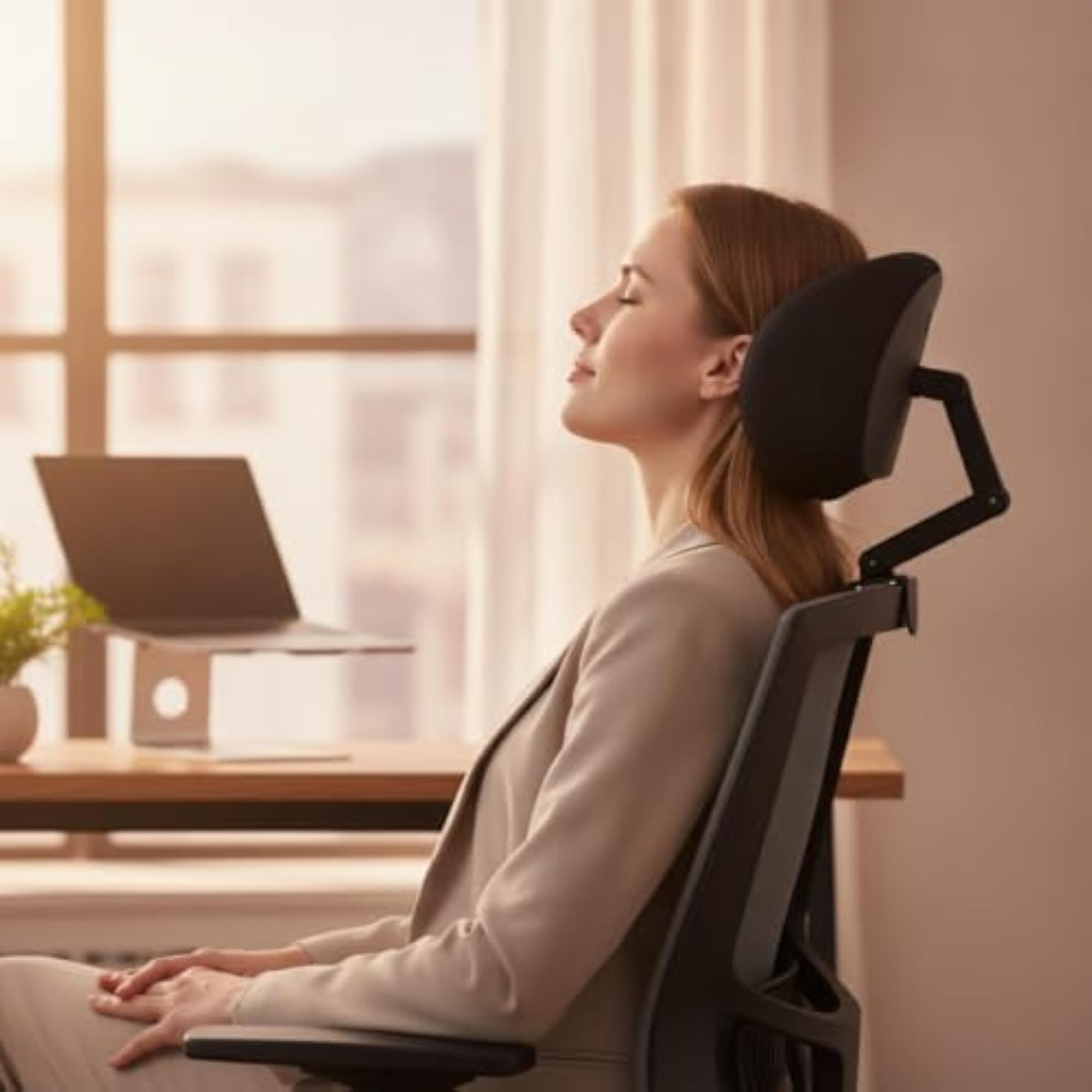No-Drill Chair Headrest, Adjustable Bracket Design