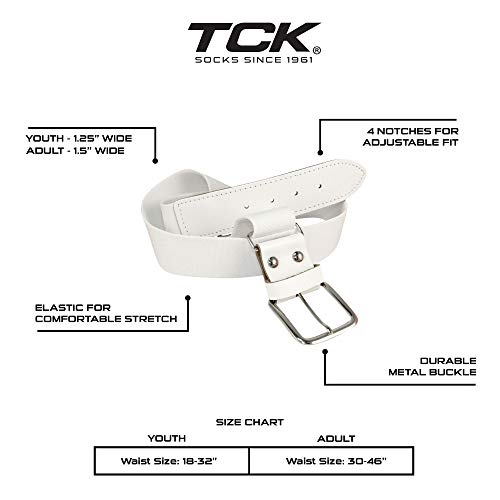 Tck Softball Baseball Belt (Adult, White) #TOP1