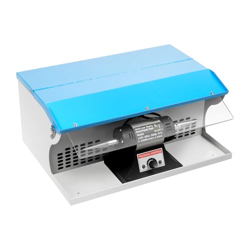 500W Jewelry Polishing Buffing Machine, Tabletop Dust Collector Polishing Machine, 1000RPM Multi-function Bench Jewelry Rock Polisher Collector Adjustable Variable Speed