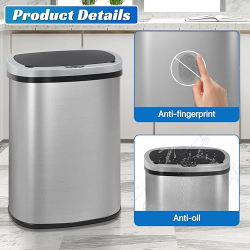 Caneca de Basura de Acero Inoxidable 13 Gal Ovala miniatura 6