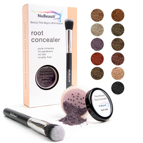Hair Root Touch Up Powder – Root Cover Up Hair Powder – 11 True-To-Nature Root Concealer Shades – Zero Fragrance, Talc Or Parabens – Hair Cover Hairline Powder By Nubeauti (With Brush, Dark Red Violet) #TOP11