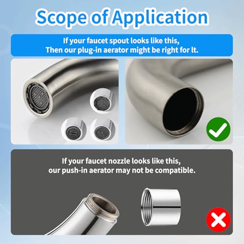 BBLFU 36Pcs Faucet Aerator Kit with 5 Sizes Aerator Key Removal Tools, Replacement Sink Tap Flow Restrictor Inserts for Bathroom and Kitchen, M16.5 M18.5 M21.5 M24 mm