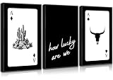 Western Cowboy Ace Wall Art Set of 3, Southwest Canvas Prints 12x16in