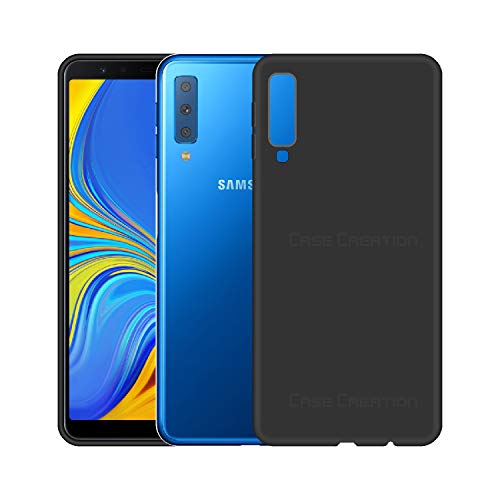 Image of Case Creation Luxurious OG Series for Samsung Galaxy A7 (2018) Case Cover,Anti-Dirty Slim Case Frosted Matte Cute Candy TPU Raised Bezel (Splash of Color) Back Cover for Samsung A7 2018 -Black