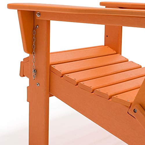 Westintrends Outdoor Adirondack Chair, Plastic Fire Pit Chair, Weather Resistant Folding Patio Lawn Chair For Outside Deck Garden Backyard Balcony, Orange #TOP7