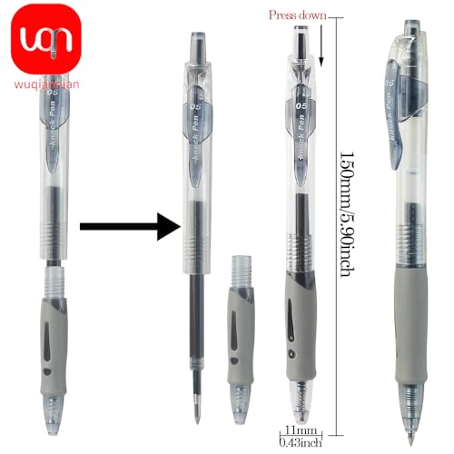 Bolígrafos de gel 0.5 mm, 12 unidades tinta negra miniatura 3