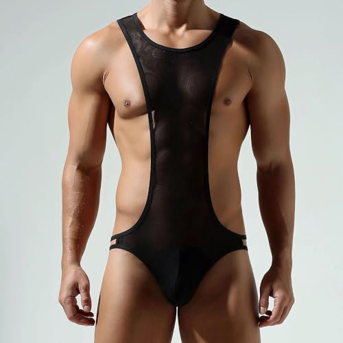 JOCKMAIL Men's Sexy Leotard Bodysuit Thong Hanging Neck Integrated Jumpsuit Underwear Thong Underwear Swimsuit Swimwear3