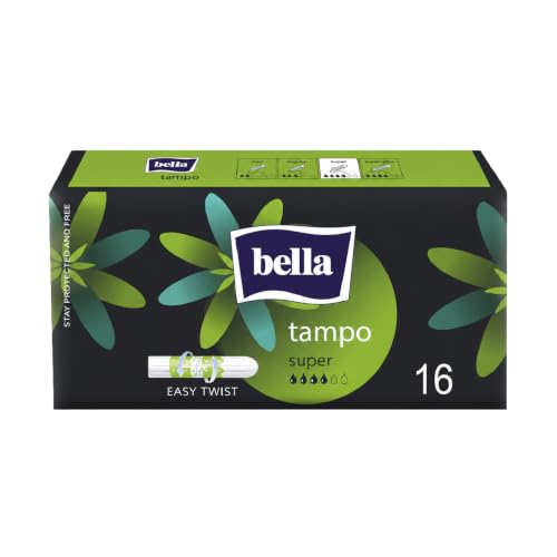 Bella Premium Super Tampons - 16pcs | Very Heavy Flow | High Absorption | Soft & Safe | Chlorine free | Derma tested | Easy Twist & Secure string