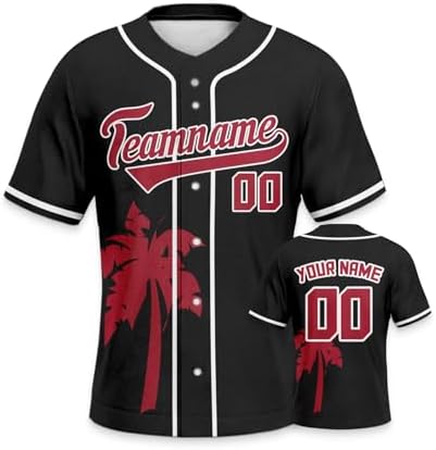 Custom Baseball Jersey Pattern Print- Personalized Custom Sports Shirt with Name Number Logo