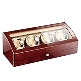 caja de reloj MIRADA EXQUISITA: Cuenta con barniz para hornear de piano de alto brillo y una ventana completamente transparente mostrará su precioso reloj de una manera perfecta y lo mantendrá alejado del polvo, la suciedad o el agua., Reloj de pared