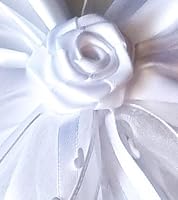 CaPiSo 20x40 cm Große Satin-Doppelschleife ohne Basteln Schleife Geburtstag Weihnachtsschleife Weihnachten Hochzeit Doppelschleife Satinschleife (Hochzeit Weiss) – Ansicht 3