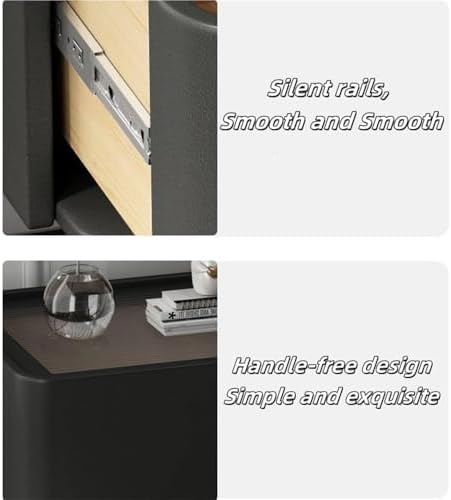 Solid Wood Nightstand with Glass Top - Minimalist Bedside Table for Small Spaces & Apartments - Stylish End Table for Bedroom & Living Room - & Functional