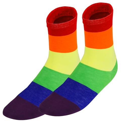 noTrash2003 LGBTQA1+ Regenbogen Socken Strümpfe Herren Damen - Bunte Flagge Pride CSD Sportsocken Unisex LGBTQ Accessoires Regenbogen Geschenke, Grösse 40-46