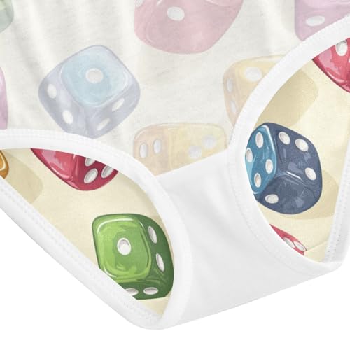 ZZKKO Colorful Art Dice Girls Underwear Toddler Panties for Girls Comfort Brief Size 2-8T4