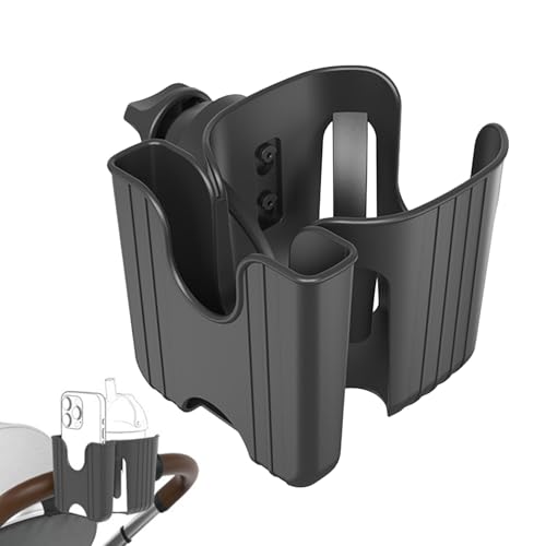 Portabotellas a prueba de abrazadera, soporte para bebidas para patinete eléctrico - Organizador ajustable 2 en 1 Almacenamiento para ir de compras o picnic uso diario