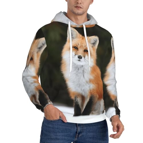 Sweat à capuche renard pour homme avec cordon et manches longues pour le quotidien
