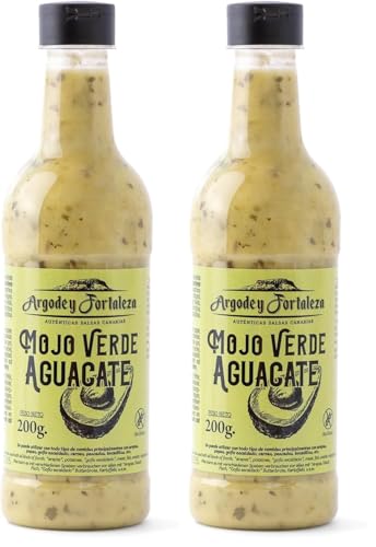Argodey Fortaleza Mojo Vert Avocat | 200g | Sauce Canarienne Traditionnelle | Tartinade pour Pain et Toasts | Sauce pour Pommes de Terre et Légumes | Accompagnement pour Poisson et Viande (Lot de 2)