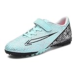 tevzolpa Soccer Cleats for Kids Turf Soccer Shoes Indoor Boys Girls Football Shoes Youth TF AG Artificial Ground Trainning Athletic Sneakers Outdoor (1101 Green TF_33)