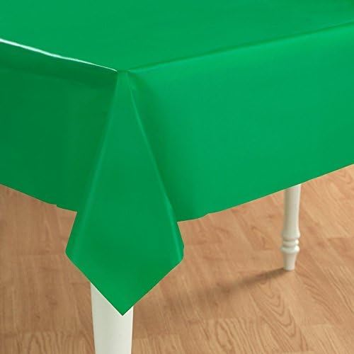 Emerald Green Plastic Tablecover 54" x 108" Solid 12ct