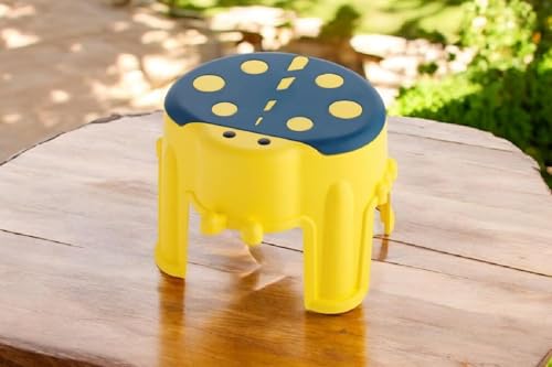 Image of Multi-Color Kids Stool, Lightweight Durable Plastic, Ladybug Design, Indoor & Outdoor Use, Safe Children's Seating for Playroom, Bedroom, Patio, or Garden