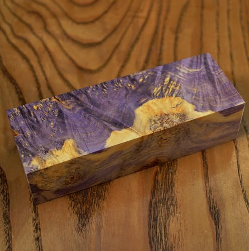 Stabilized BURL Wood Wooden Block Turning Blank Handle Blade Knives Knife Cactus Juice Stabilizing (#419)