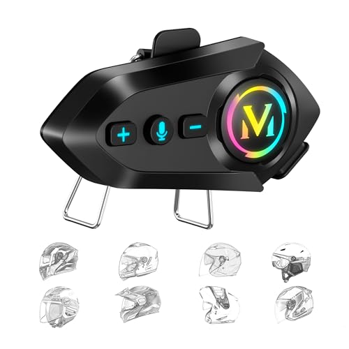Image of Sounce Y12 Bluetooth Motorcycle Helmet Headset, Wireless Hands-Free HD Calling, HiFi Music & GPS Voice Support, IP67 Waterproof, Compatible with Android & iOS, Fits Most Helmets - Black